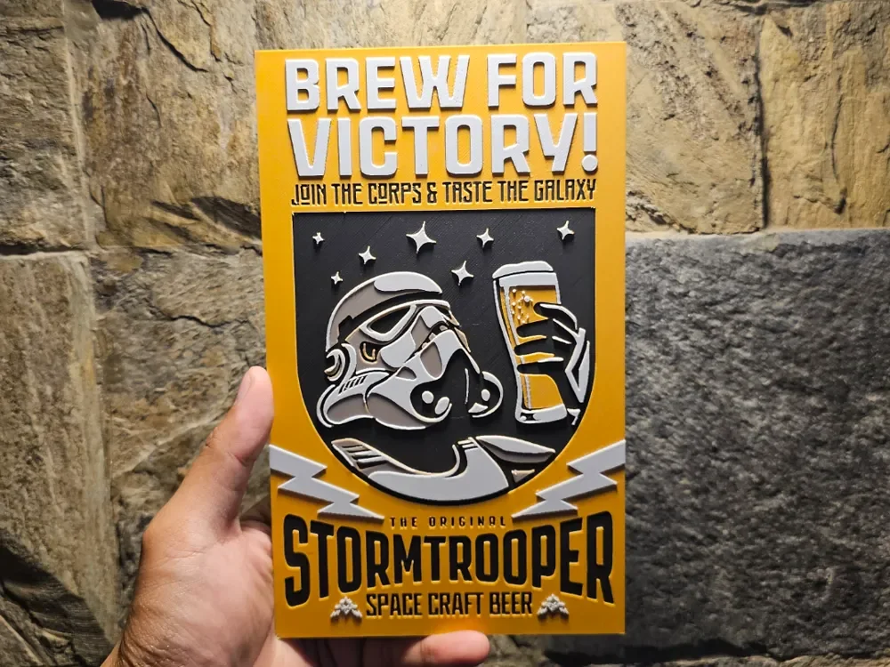 Stormtrooper Space Craft Beer Hueforge by Loki HueForge model: Stormtrooper Space Craft Beer Hueforge by Loki