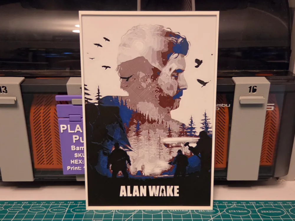 Alan Wake Game Poster - Hueforge Art by Lumpy3D HueForge model: Alan Wake Game Poster - Hueforge Art by Lumpy3D