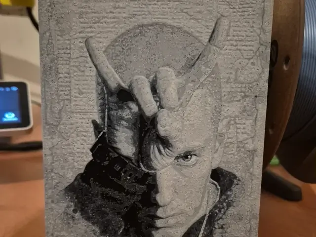 HueForge model: eminem devil horns paper cut hueforge by Buntsta