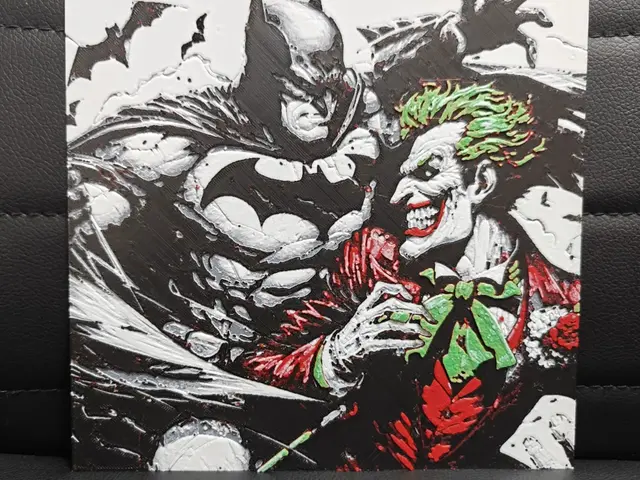 HueForge model: Batman vs Joker by TheHueforgeLady