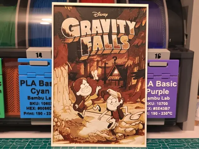 HueForge model: Gravity Falls Poster - Hueforge Art by Lumpy3D