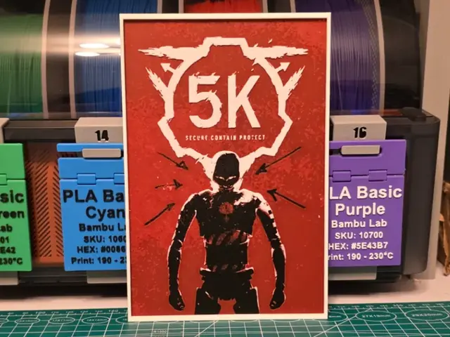 HueForge model: SCP: 5K Game Poster - Hueforge Art by Lumpy3D