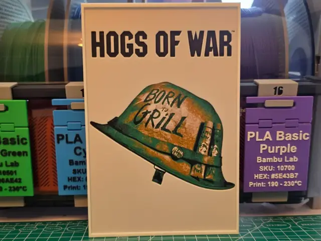 HueForge model: Hogs of War Game Poster - Hueforge Art by Lumpy3D
