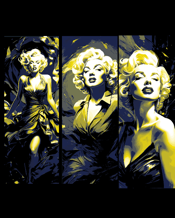 Fashion Photo Fan Art of Marilyn Monroe - Set of 3 Bookmarks. by BooneCo3d HueForge model: Fashion Photo Fan Art of Marilyn Monroe - Set of 3 Bookmarks. by BooneCo3d