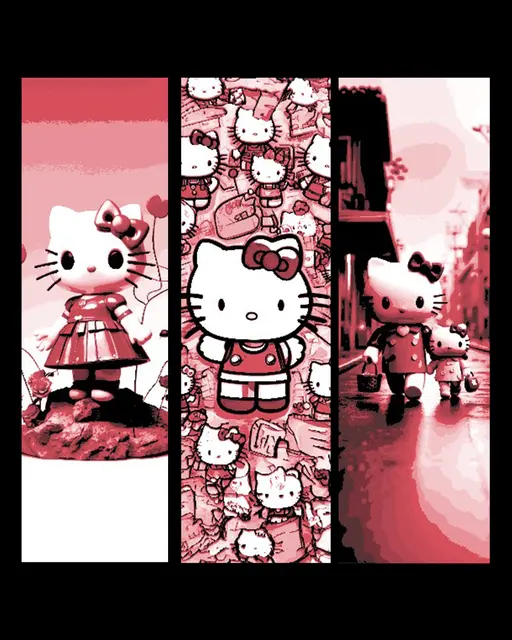 HueForge model: Fan Art of the cute little cat - Say Hi to My Little Kitty on the town Set of Bookmarks by BooneCo3d