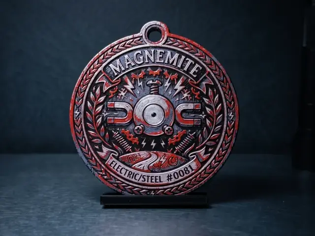 HueForge model: Pokemon - Magnemite Medallion - 4 Colour by LED