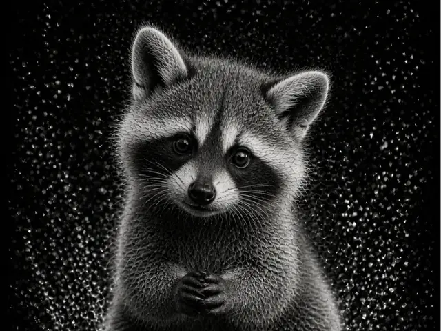HueForge model: Baby Raccoon – Baby Animals Series EASY PRINT by Hueforge Maker