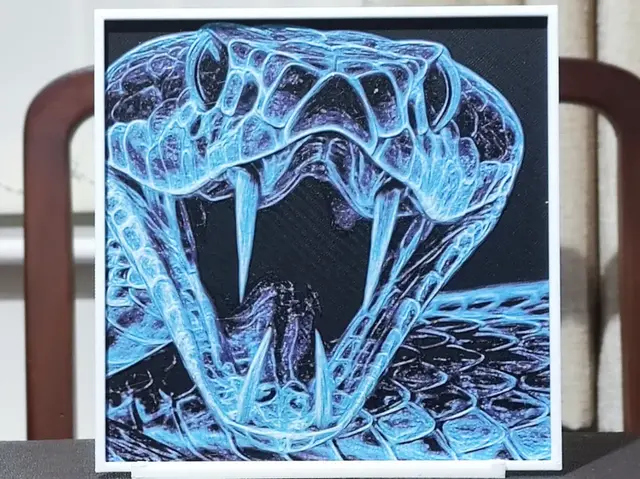 HueForge model: X-Ray Snake - HueForge 4 Color by BoDad