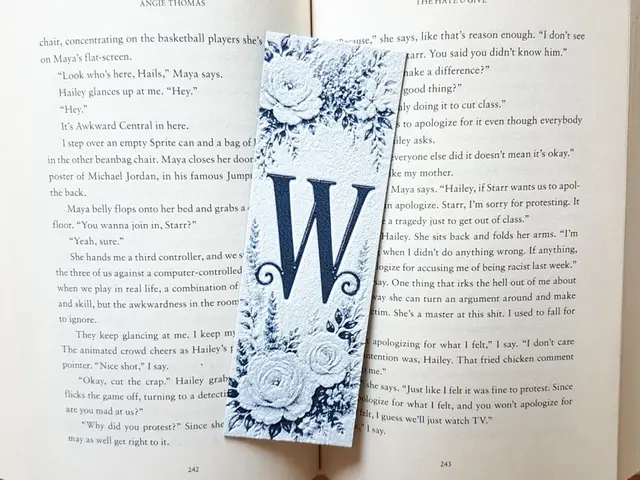 HueForge model: Bookmark, Monogram W, Floral Background, Hueforge by Dame Jo