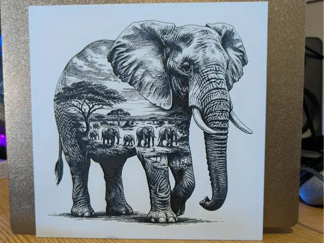HueForge model: Double exposure elephant - hueforge by 3dGlow