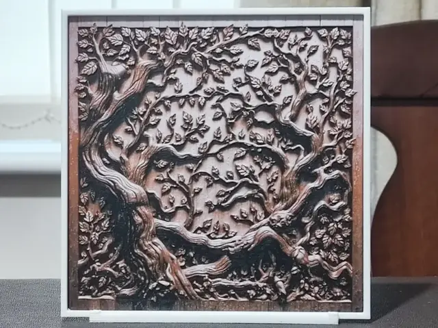 HueForge model: Wood Carving In The Branches - HueForge 3 Color by BoDad