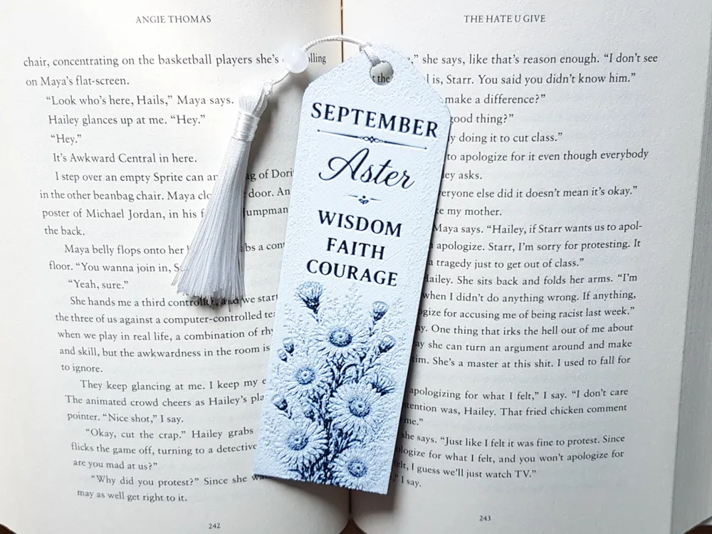 Bookmark, September Flower, Birth Month by Dame Jo HueForge model: Bookmark, September Flower, Birth Month by Dame Jo