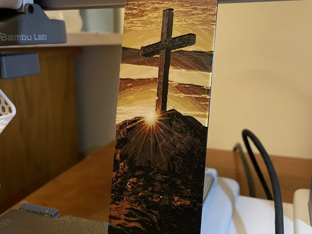 Cross Bookmark by 3D_Forged HueForge model: Cross Bookmark by 3D_Forged