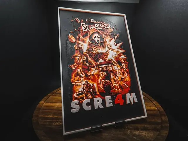 HueForge model: Scream 4 (Movie Poster - HueForge) by HugheCraft