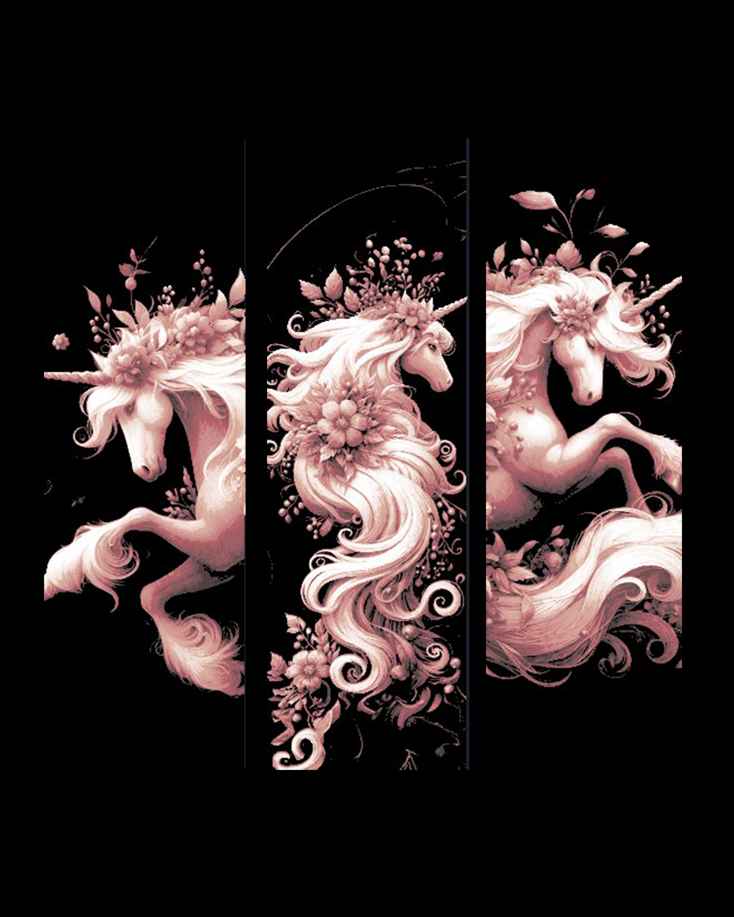 Fantasy Flourishes of the Beautiful Unicorn - Set of 3 Bookmarks by BooneCo3d HueForge model: Fantasy Flourishes of the Beautiful Unicorn - Set of 3 Bookmarks by BooneCo3d