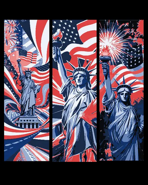HueForge model: Set of 3 Bookmarks - Celebration of July 4th in the USA by BooneCo3d