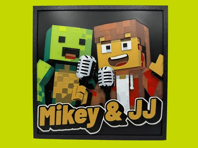 HueForge model: Mikey and JJ - Minecraft by Canadian Gamer