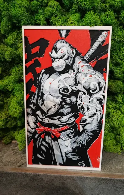 HueForge model: Gorilla Warrior by Garuda3D