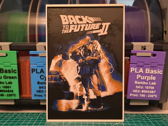 HueForge model: Back to the Future Part II Poster V2 - Hueforge by Lumpy3D