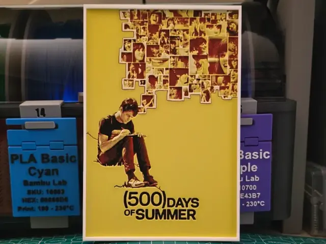 HueForge model: (500) Days of Summer Movie Poster - Hueforge Art by Lumpy3D