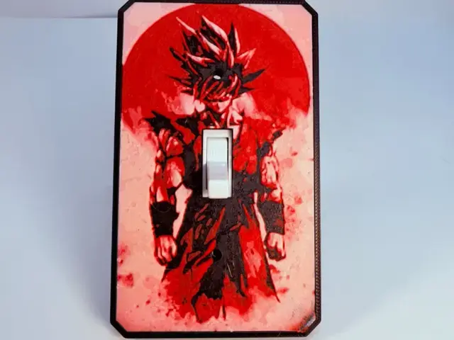 HueForge model: Goku Light Switch Cover Plate Dragon Ball Hueforge by Layered Visions