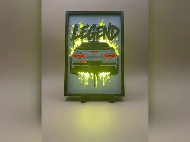 Nissan Skyline GT-R R32 - Hueforge Backlit Print