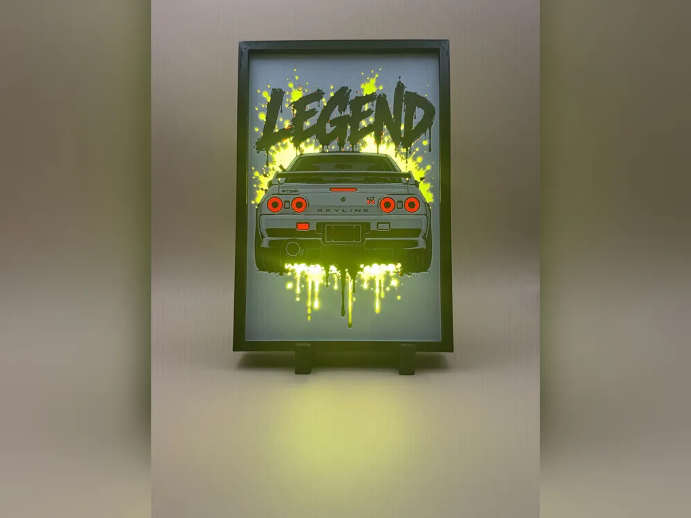 Nissan Skyline GT-R R32 - Hueforge Backlit Print by Thadius HueForge model: Nissan Skyline GT-R R32 - Hueforge Backlit Print by Thadius
