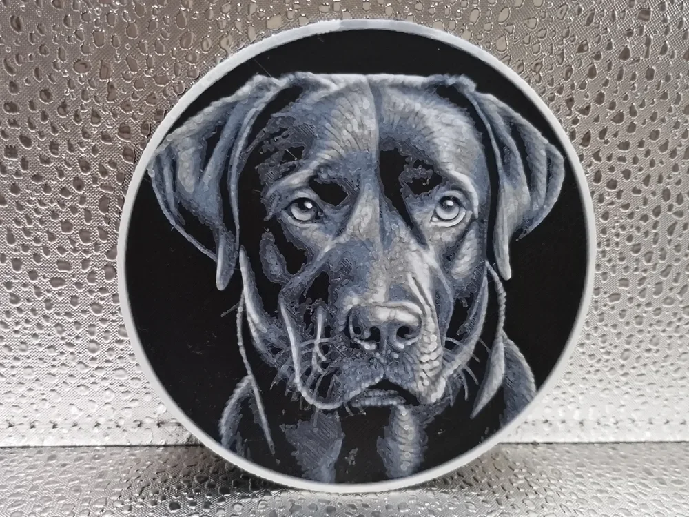 Labrador Retriever Coaster – Hueforge by Borishotch Industries HueForge model: Labrador Retriever Coaster – Hueforge by Borishotch Industries