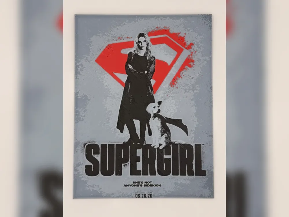 Supergirl & Krypto Movie Poster hueforge by Thadius HueForge model: Supergirl & Krypto Movie Poster hueforge by Thadius