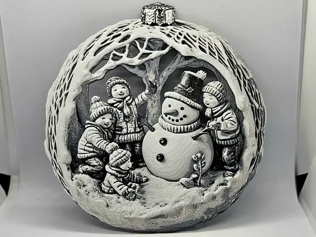HueForge model: Childhood in the Snow - Christmas Bauble Ornament by C3D