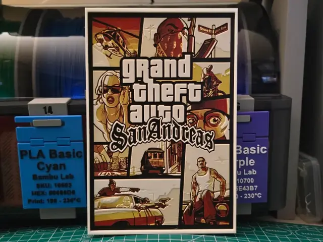 HueForge model: Grand Theft Auto: San Andreas Poster - Hueforge by Lumpy3D