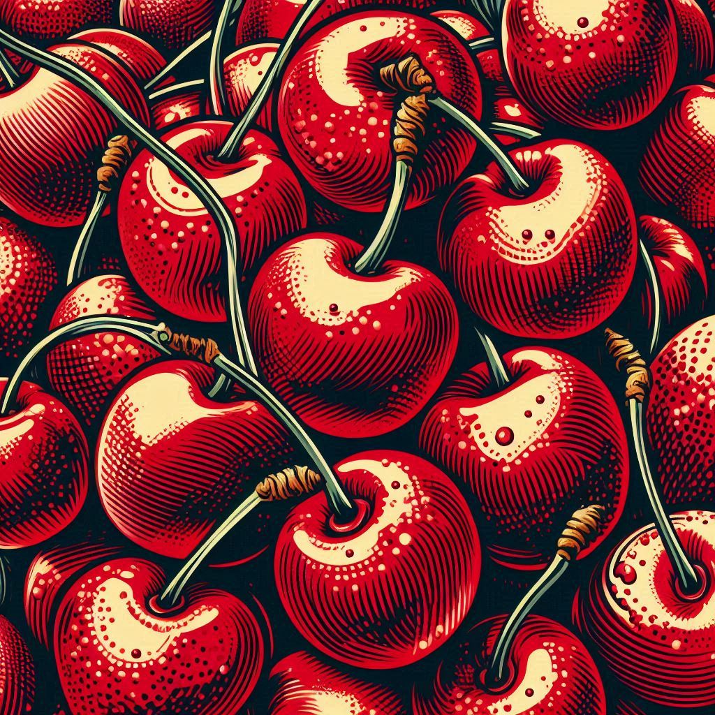 Cherries HueForge Woodblock Art Print by DeepDive3D HueForge model: Cherries HueForge Woodblock Art Print by DeepDive3D