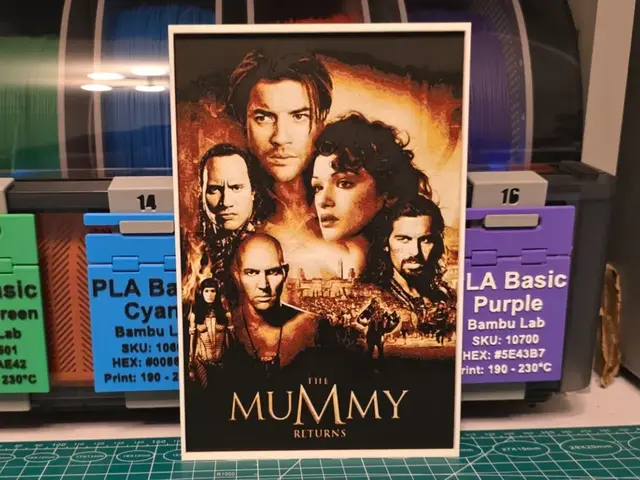 HueForge model: The Mummy Returns Movie Poster - Hueforge Art by Lumpy3D