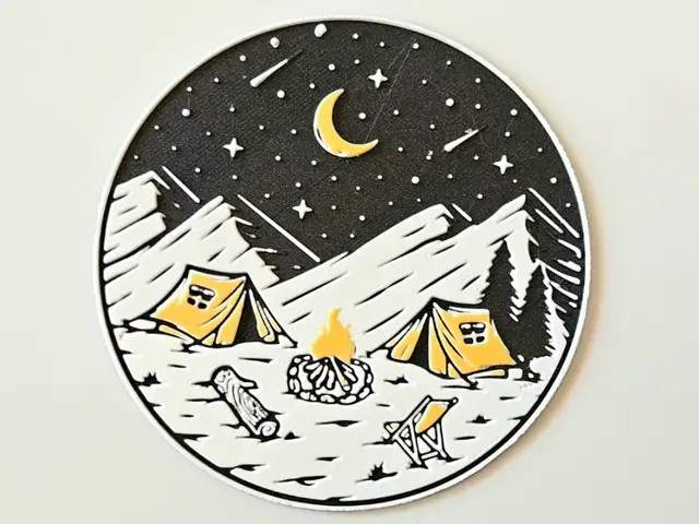 HueForge model: "Dreamscape Camp" - Coasters by C3D