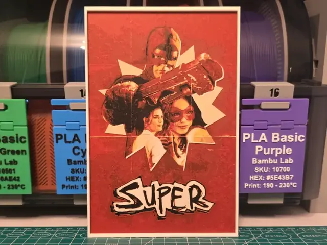 HueForge model: Super Movie Poster - Hueforge Art by Lumpy3D