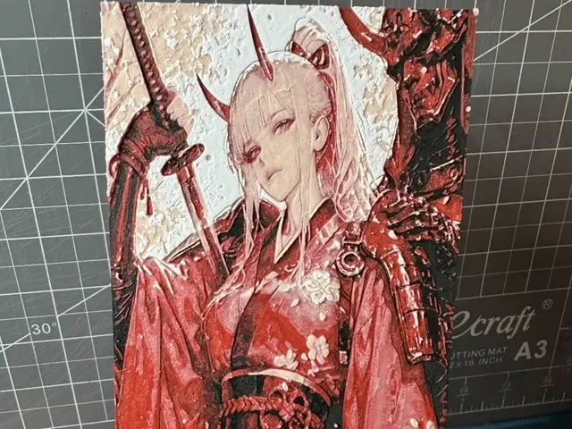 HueForge model: 4x8 Hueforge of samurai Zero Two by SBC Creations