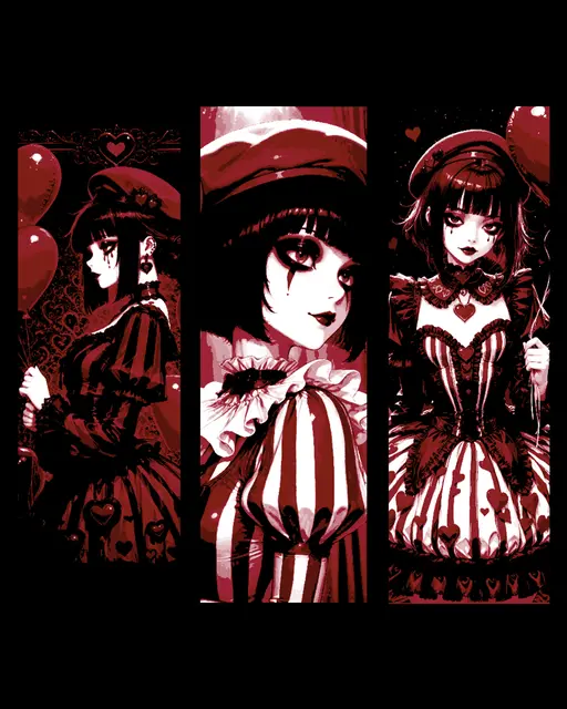 HueForge model: Red is the color of love and of blood - Set of bookmarks Anime style by BooneCo3d