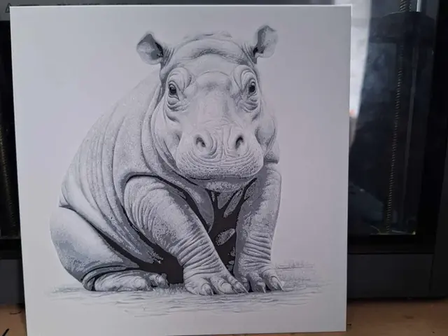 HueForge model: Black and white - hippo calf - hueforge 2 colours by 3dGlow
