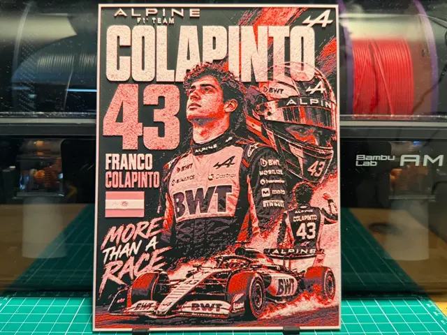 HueForge model: Franco Colapinto Poster by liv_3d