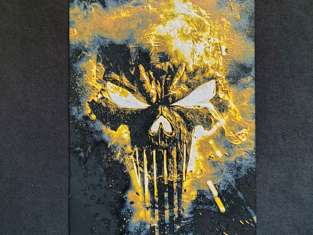 Burning Punisher II. HueForge by fD.667 HueForge model: Burning Punisher II. HueForge by fD.667