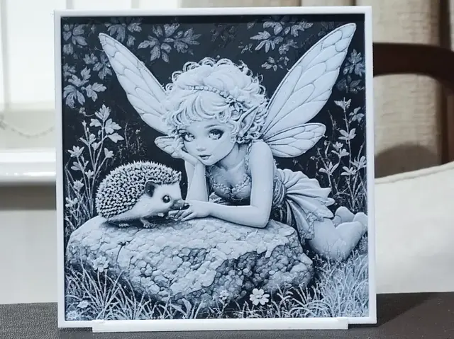 HueForge model: The Fairy & The Hedgehog - HueForge 2 Color by BoDad