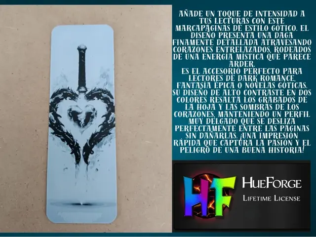HueForge model: Bookmark Dark Romance Dagger & Heart by FYTY112