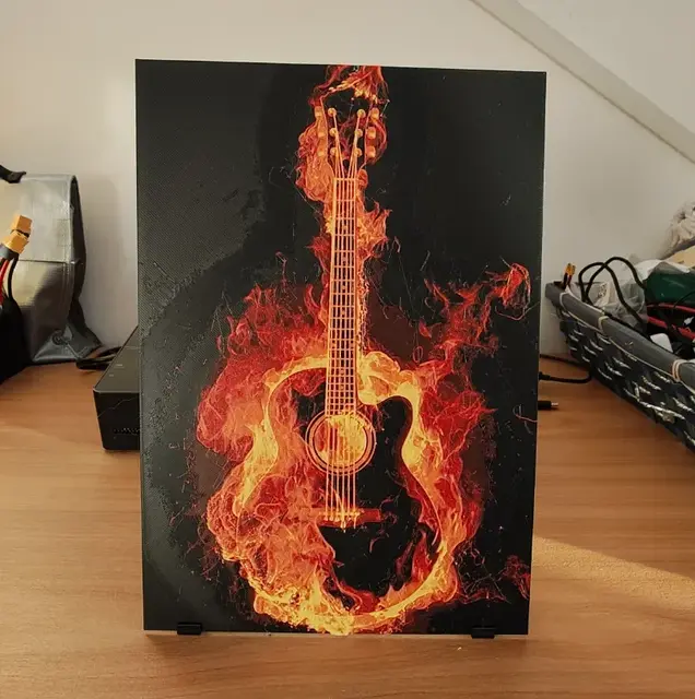 HueForge model: Guitar on fire HueForge by enricoRE