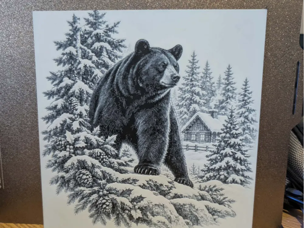 Christmas Bear scenery - hueforge by 3dGlow HueForge model: Christmas Bear scenery - hueforge by 3dGlow