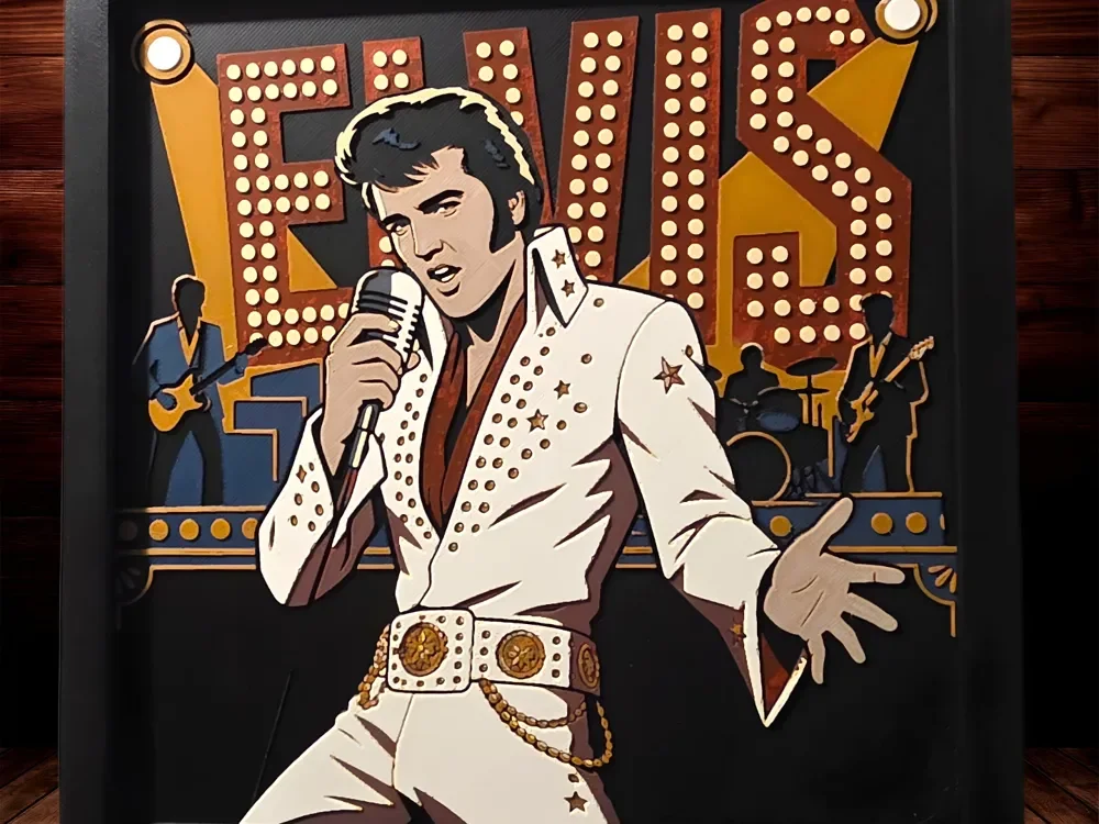 Elvis - 200x200 by Side Quest Hues HueForge model: Elvis - 200x200 by Side Quest Hues