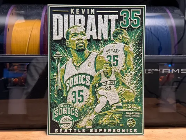 Kevin Durant Sonics Poster HueForge
