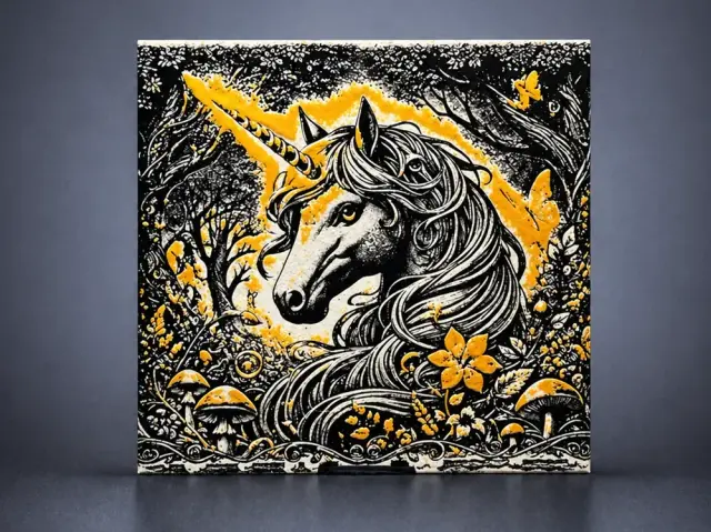 Golden-Mane Unicorn in the Autumn Glow