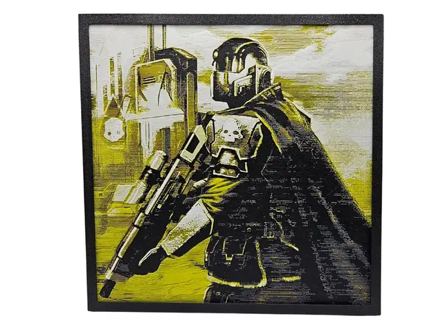 HueForge model: Helldivers Recruit by BusyKikiBee