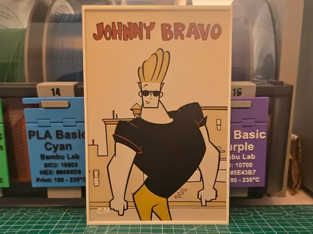 HueForge model: Johnny Bravo Poster - Hueforge Art by Lumpy3D