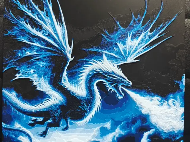 HueForge model: Ice Dragon by TheHueforgeLady